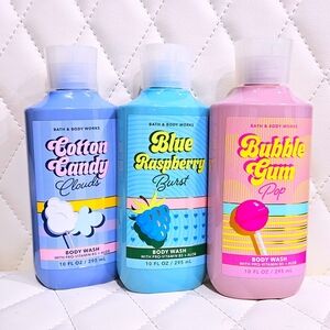 Candy Scent Body Wash Bundle: Cotton Candy Cloud Blue Raspberry Bubble Gum Pop